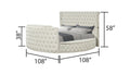 Maya Modern Style Crystal Tufted Queen Bed Made with box spring not