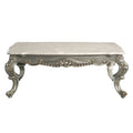 ACME Miliani Coffee Table , Natural Marble & Antique antique bronze-marble