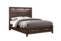 Kenzo Modern Style Full Bed Made with Wood & LED box spring not