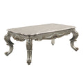 ACME Miliani Coffee Table , Natural Marble & Antique antique bronze-marble