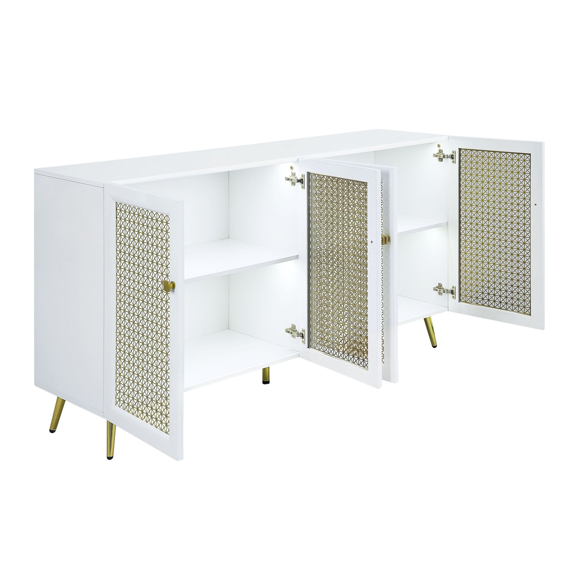 Acme Gaerwn Console Cabinet w Led, White High