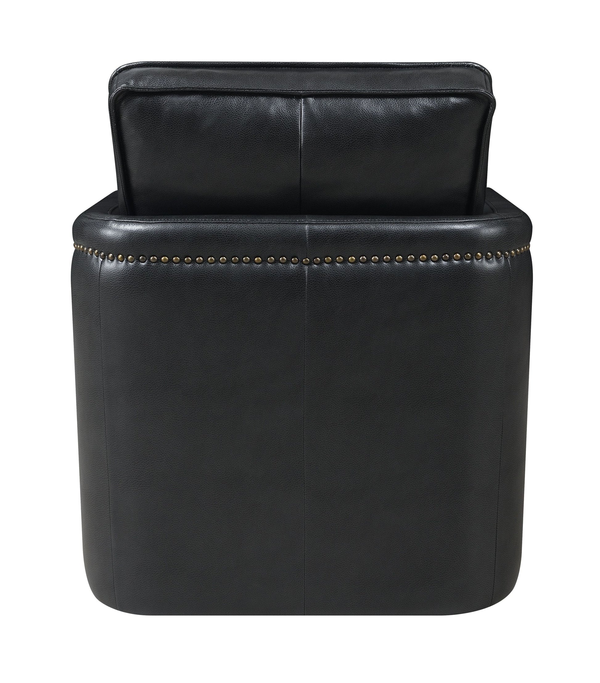 ACME Rocha Accent Chair w Swivel, Black Leather Aire black-leather