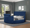 Maya Modern Style Crystal Tufted Queen Bed Made with box spring not