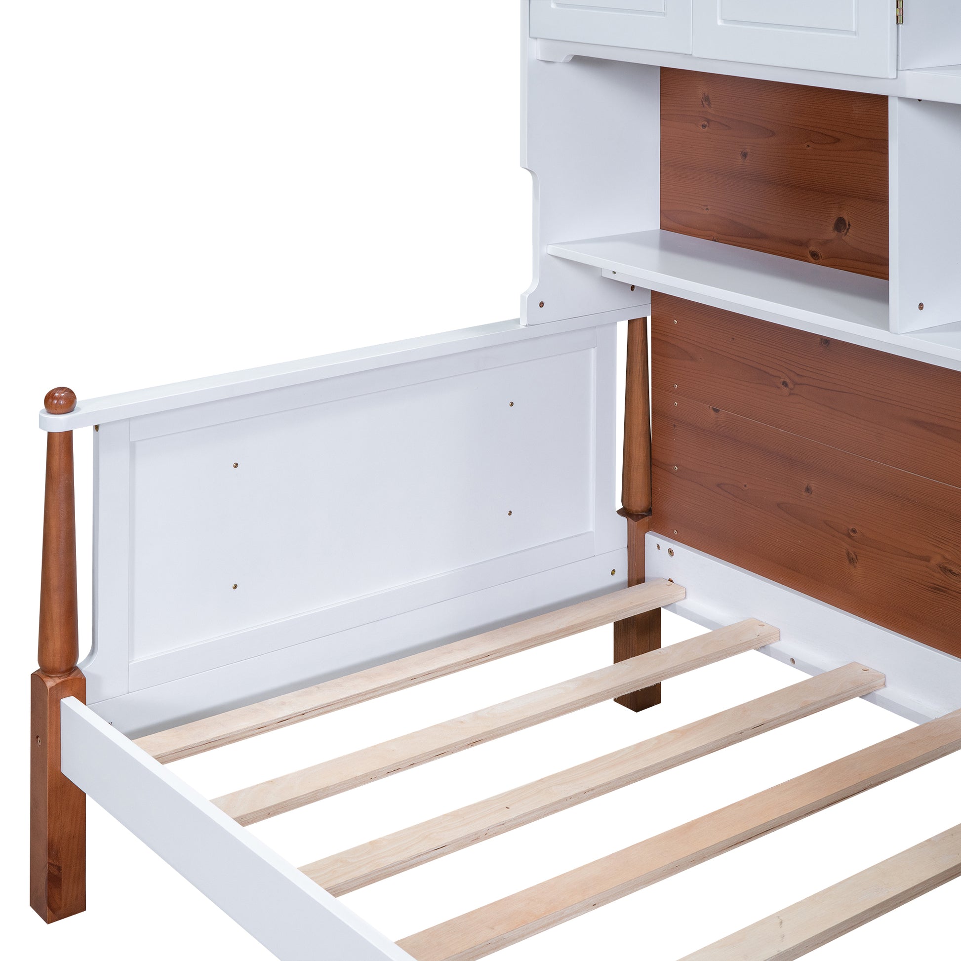 Twin Size Platform Bed With Multiple Storage,