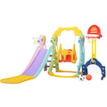 5 in 1 Slide and Swing Playing Set, Toddler Extra Long red-hdpe