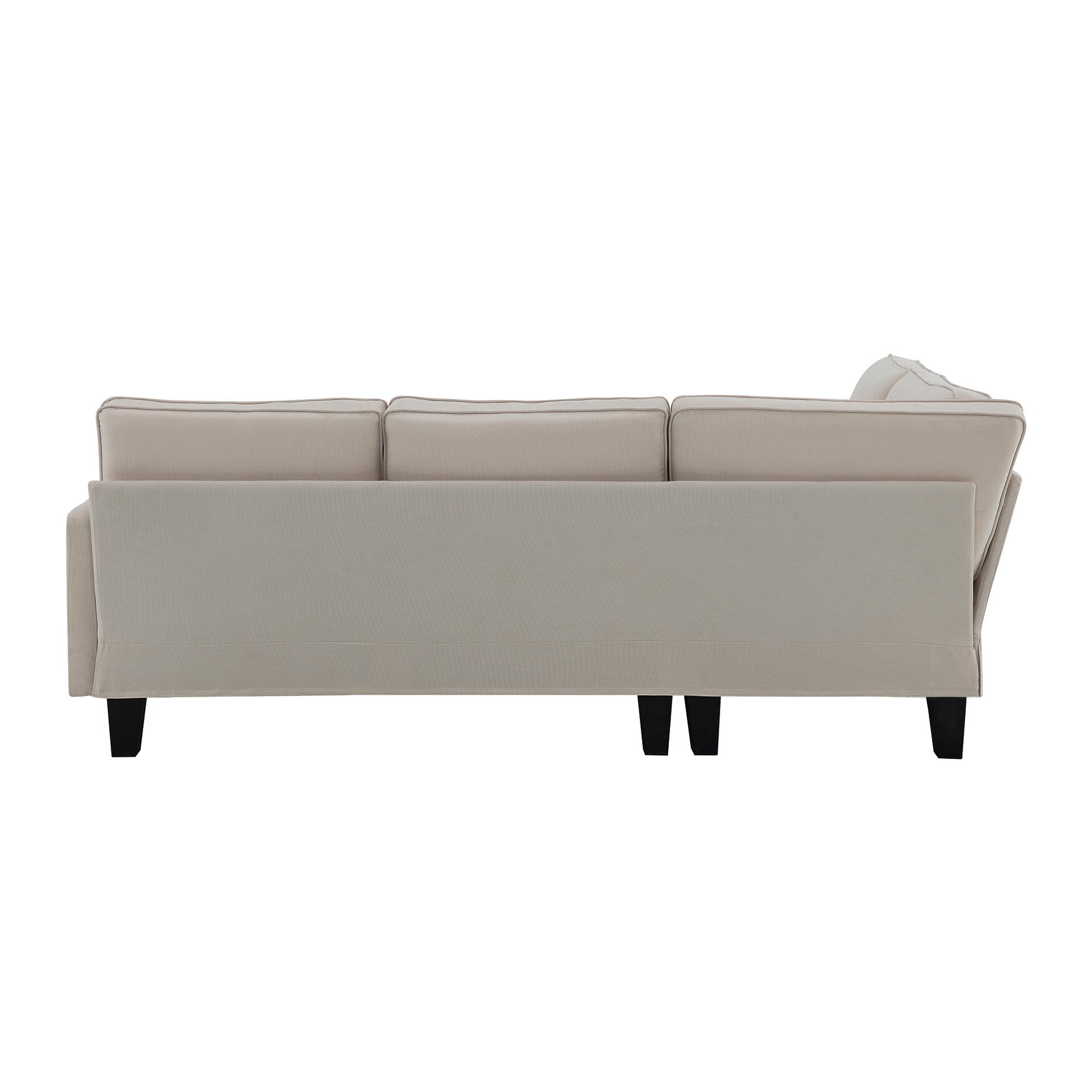 90*88" Terrycloth Modern Sectional Sofa,5 Seat beige-fabric