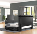 Maya Modern Style Crystal Tufted Queen Bed Made with box spring not required-twin