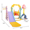 5 in 1 Slide and Swing Playing Set, Toddler Extra Long red-hdpe