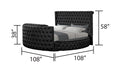 Maya Modern Style Crystal Tufted Queen Bed Made with box spring not required-twin