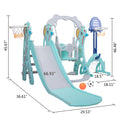 5 in 1 Slide and Swing Playing Set, Toddler Extra Long gray-hdpe