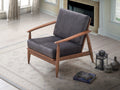 Acme Alisa Accent Chair, Charcoal Fabric & Brown