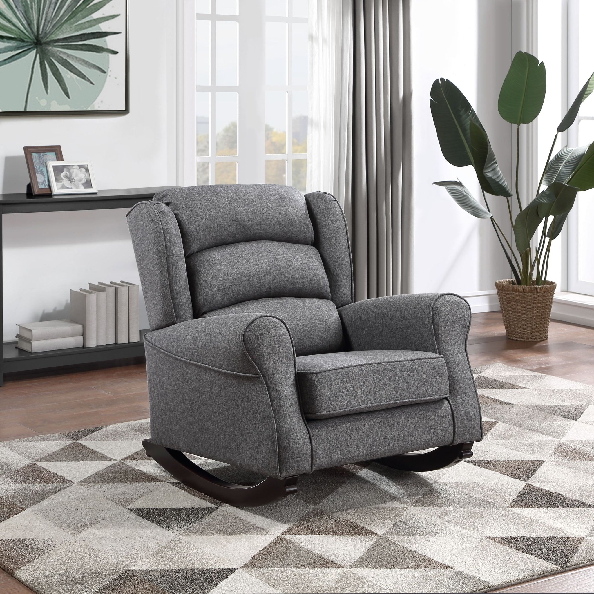 Acme Fabien Rocking Chair, Gray Fabric Ac02183