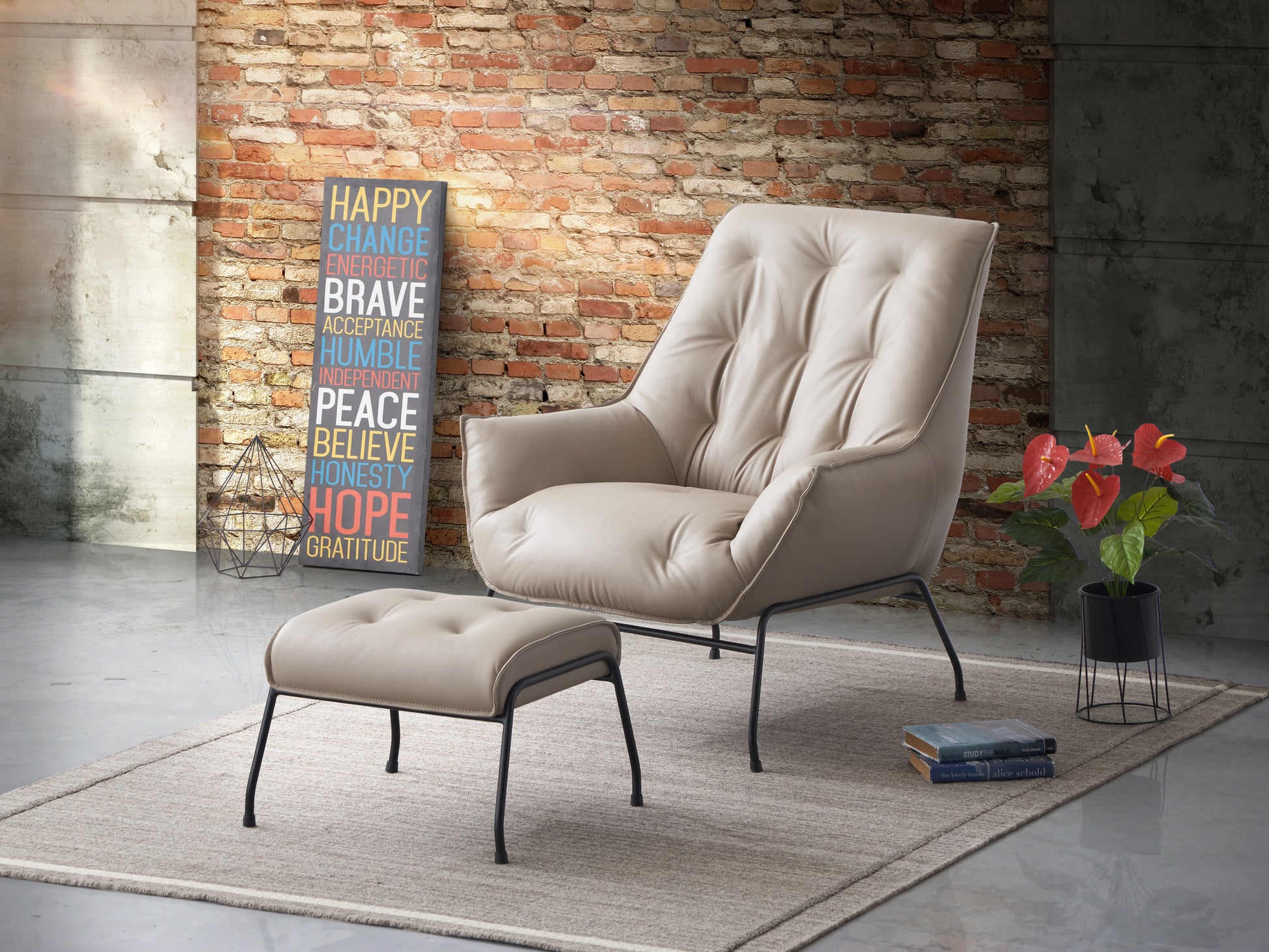 ACME Zusa Accent Chair, Khaki Top Grain Leather khaki-leather