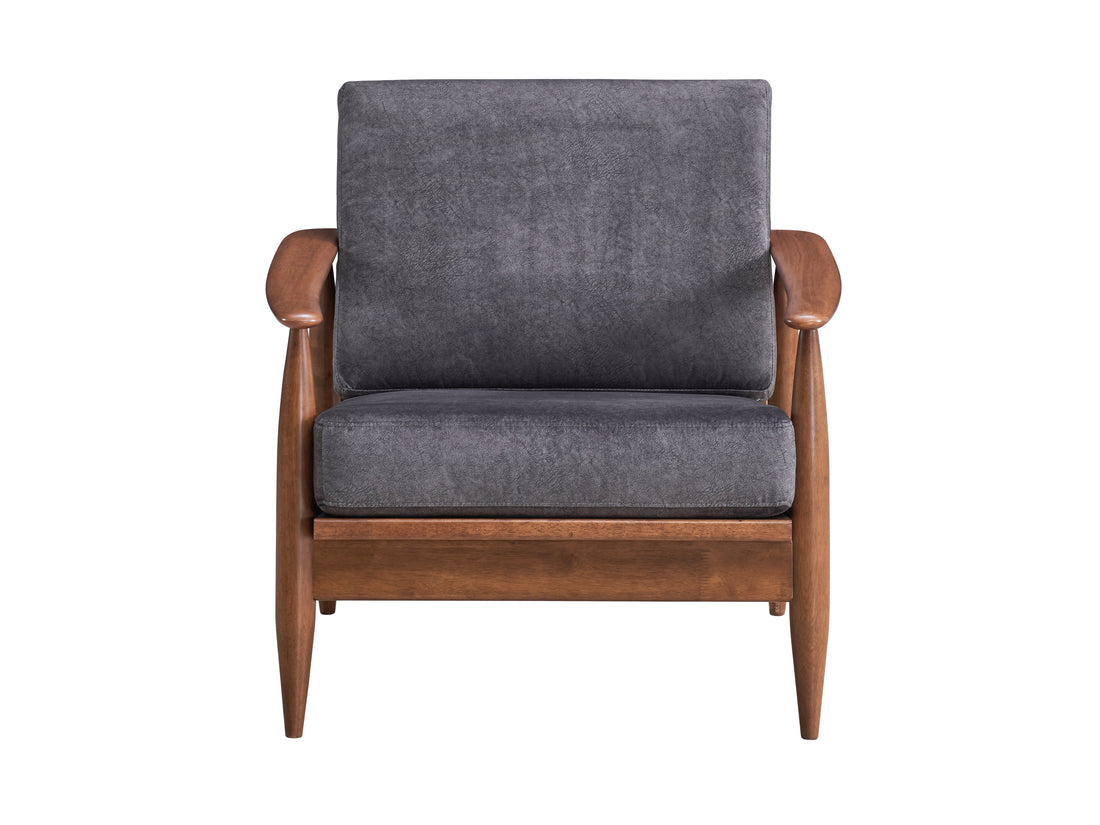 Acme Alisa Accent Chair, Charcoal Fabric & Brown