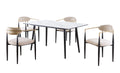 Modern Contemporary 5pc Dining Set White Sintered taupe-seats 4-dining room-60