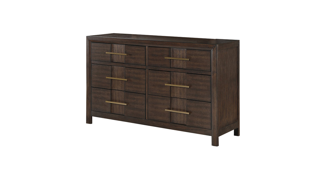 Kenzo Modern Style 6 Drawer Dresser Made with Wood in walnut-bedroom-contemporary-modern-solid