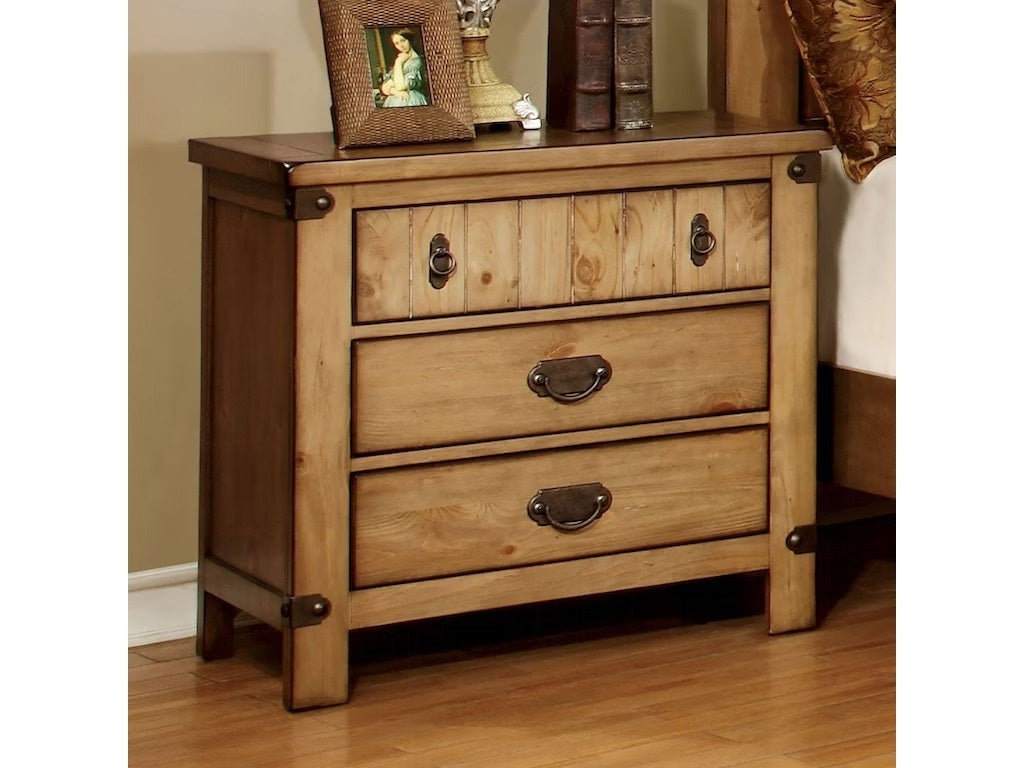 Cottage Style Weathered Elm 1pc Nightstand Ball