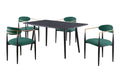 Modern Contemporary 5pc Dining Set Black Sintered blackish green-seats 4-dining room-60