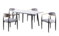 Modern Contemporary 5pc Dining Set White Sintered white+gray-seats 4-dining room-60