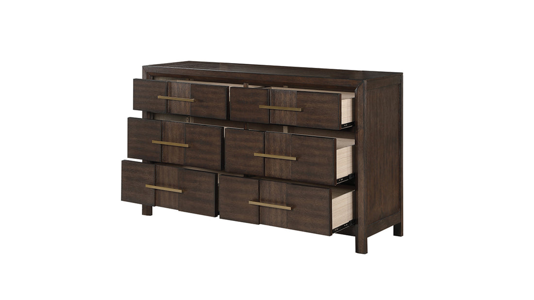 Kenzo Modern Style 6 Drawer Dresser Made with Wood in walnut-bedroom-contemporary-modern-solid