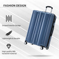 Hardside Luggage Sets 3 Pieces, Expandable Luggages blue-abs