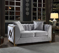 Velencia Modern Style Loveseat in Silver silver-wood-primary living