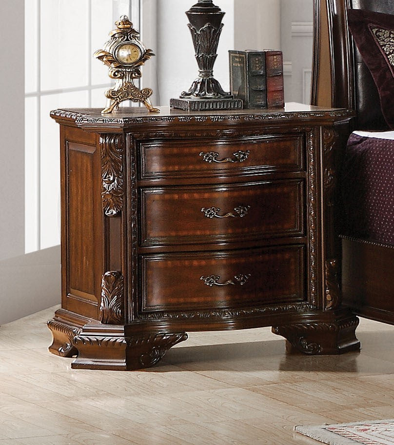 Formal Traditional 1pc Nightstand Only Brown