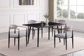 Modern Contemporary 5pc Dining Set Black Sintered black+ gray-seats 4-dining room-60