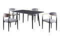 Modern Contemporary 5pc Dining Set Black Sintered black+ gray-seats 4-dining room-60