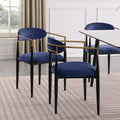 Modern Contemporary 5pc Dining Set White Sintered white+blue-seats 4-dining room-60