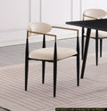 Modern Contemporary 2pcs Side Chairs Taupe Fabric black+taupe-dining