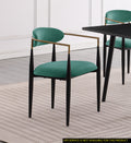 Modern Contemporary 2pcs Side Chairs Green Fabric green-dining