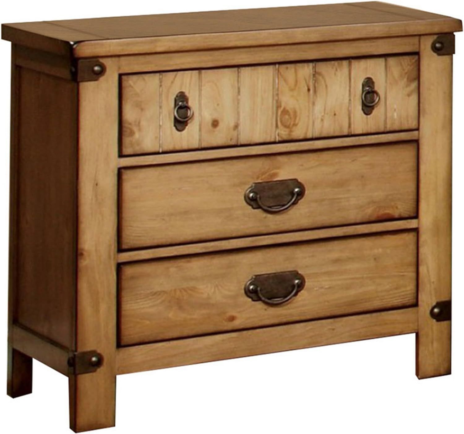 Cottage Style Weathered Elm 1pc Nightstand Ball