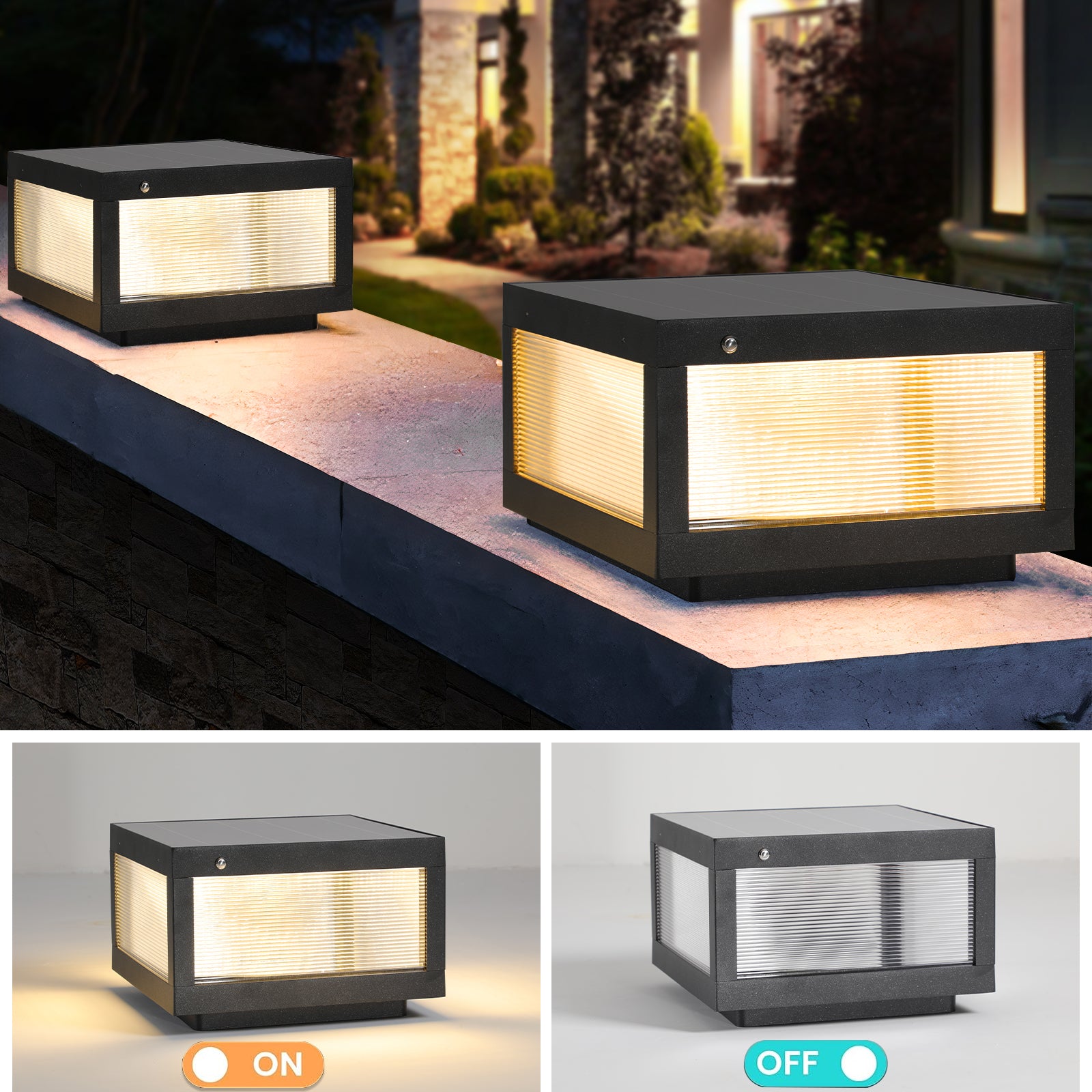 Solar Wall Lamp With Dimmable LED black-aluminum