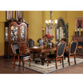 ACME Chateau De Ville Arm Chair Set 2 in Black PU & cherry-pu