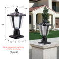 Solar Column Headlights With Dimmable LED 2 pack black-pc-aluminium