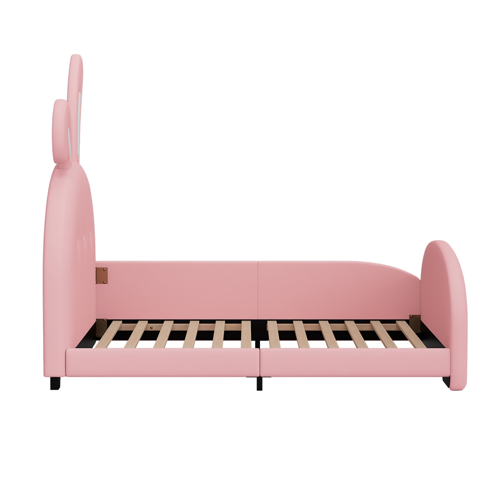 Twin Size Upholstered Rabbit Shape Princess Bed