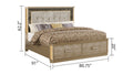 Medusa King 5PC Bedroom set Made with Wood in Gold box spring not required-king-gold-wood-5 piece