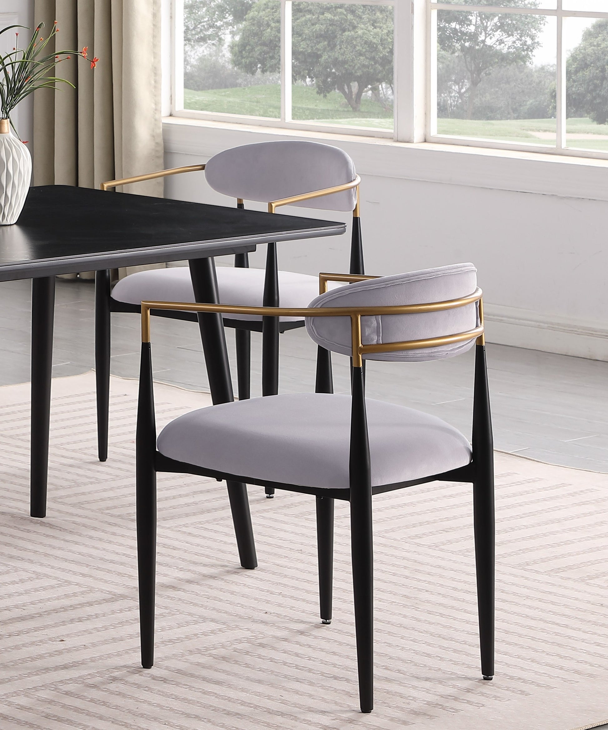 Modern Contemporary 5pc Dining Set Black Sintered black+ gray-seats 4-dining room-60