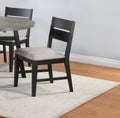 Contemporary 2pc Dining Side Chair Upholstered Seat dark gray-square-contemporary-side chair-ladder