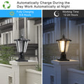 Solar Column Headlights With Dimmable LED 2 pack black-pc-aluminium