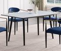 Modern Contemporary 5pc Dining Set White Sintered white+blue-seats 4-dining room-60