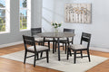 Contemporary 2pc Dining Side Chair Upholstered Seat dark gray-square-contemporary-side chair-ladder