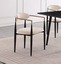 Modern Contemporary 5pc Dining Set Black Sintered black+taupe-seats 4-dining room-60