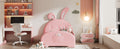 Twin Size Upholstered Rabbit Shape Princess Bed