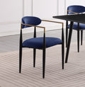 Modern Contemporary 5pc Dining Set Black Sintered black+blue-seats 4-dining room-60