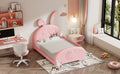 Twin Size Upholstered Rabbit Shape Princess Bed
