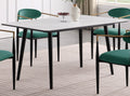 Modern Contemporary 5pc Dining Set White Sintered white+green-seats 4-dining room-60