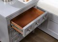 Transitional Style Gray Color Solid wood 1pc gray-3 drawers-bedroom-bedside