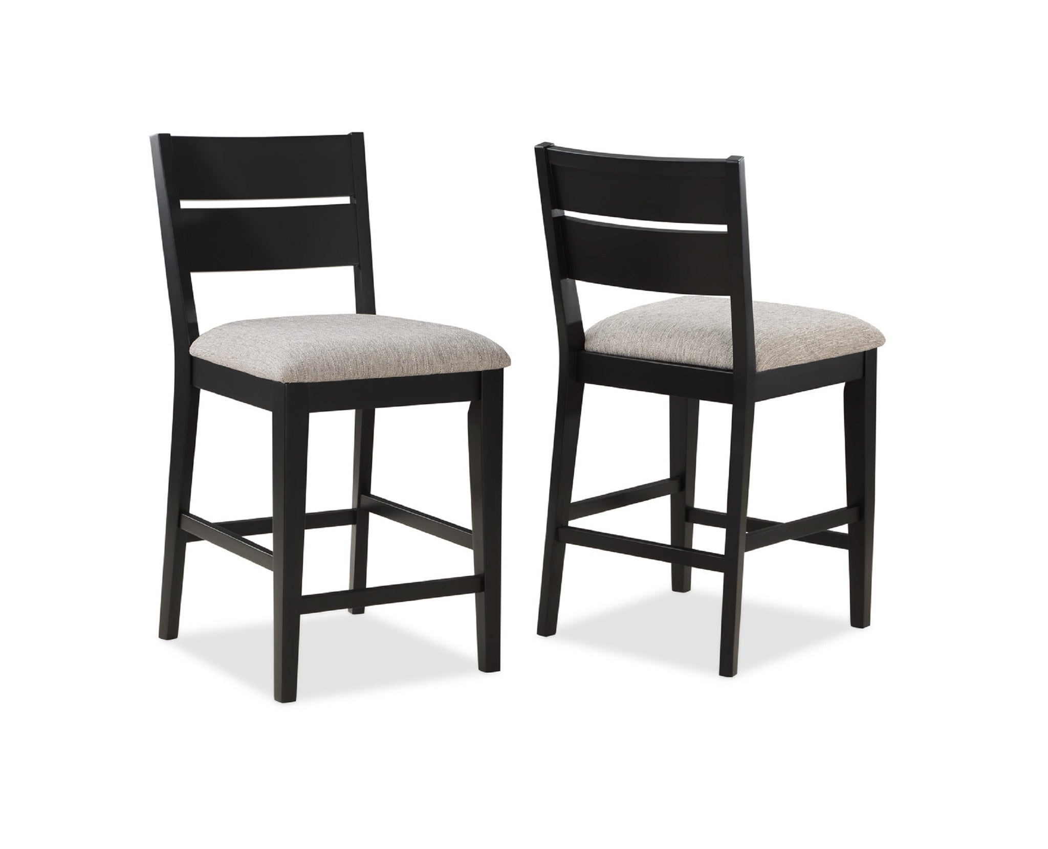 Contemporary 2pc Counter Height Dining Side Chair dark gray-square-contemporary-side chair-ladder